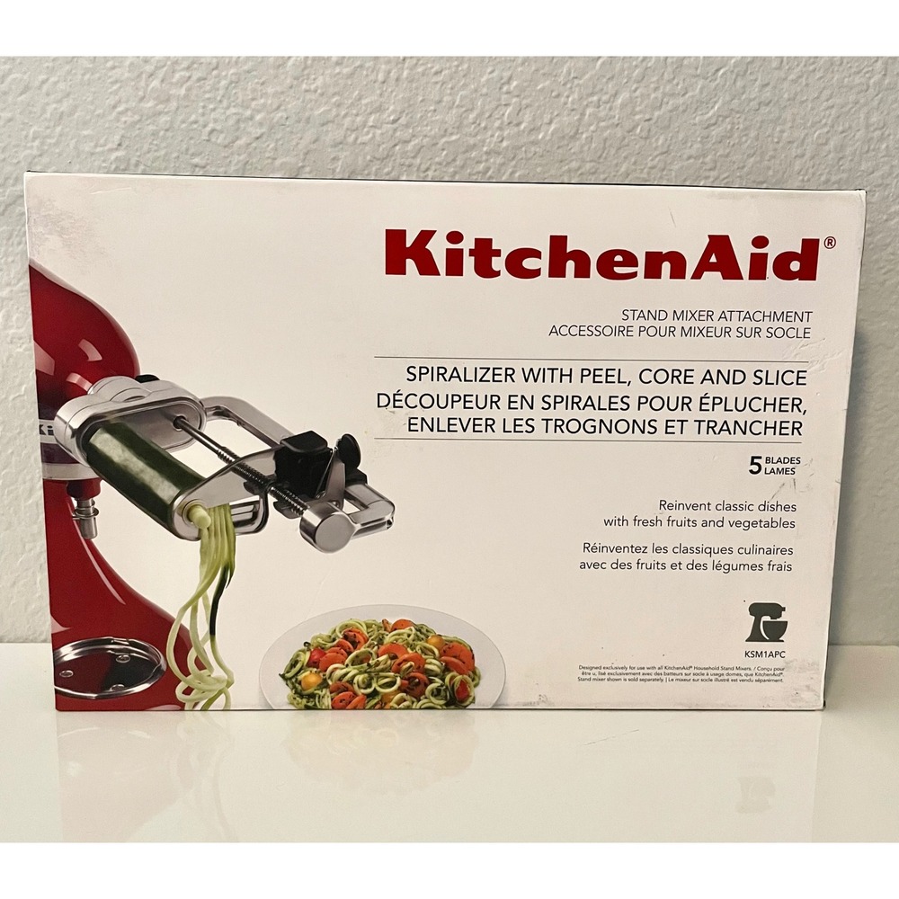 KitchenAid Spiralizer Plus Attachment with Peel Core and Slice KSM1APC‎ NEW